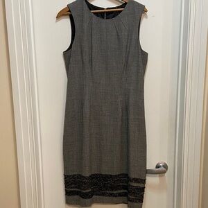 Elie Tahari Charcoal Sleeveless Midi Dress